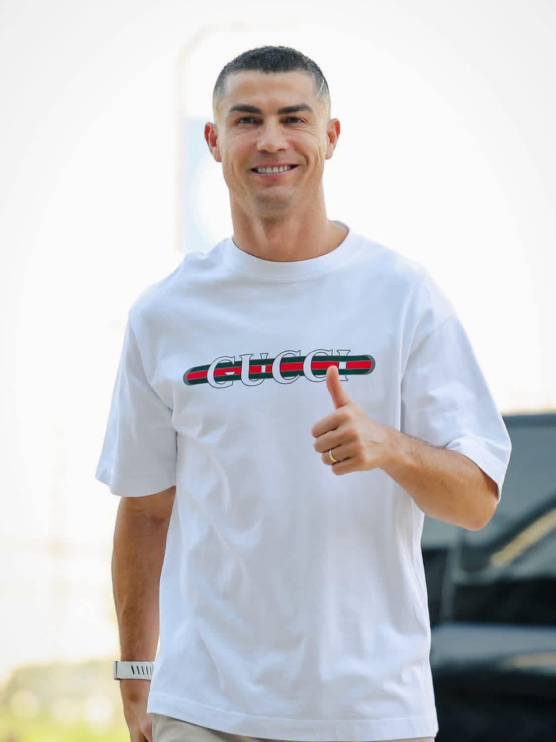Christiano Ronaldo in Gucci Style T-shirt 
