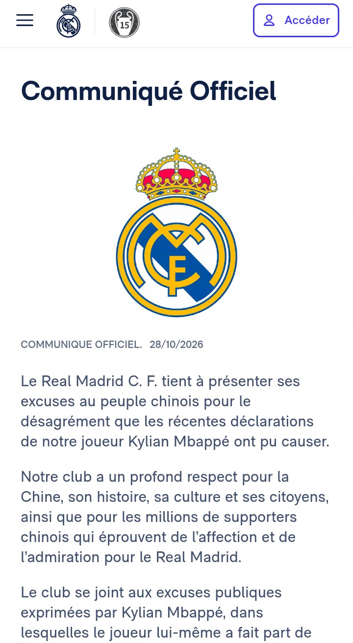 Real Madrid Official Announcement 